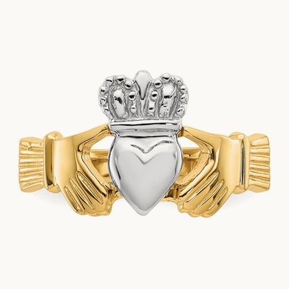 Polished Claddagh Ring, 14K Two-tone