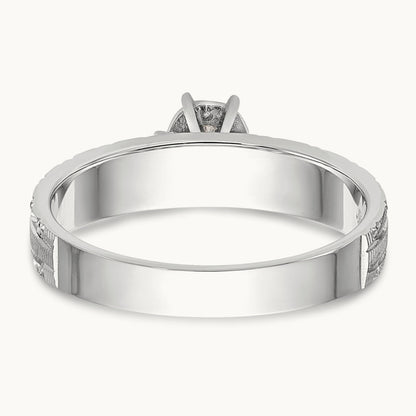 AA Quality Trio Complete Engagement Ring, 14K White Gold