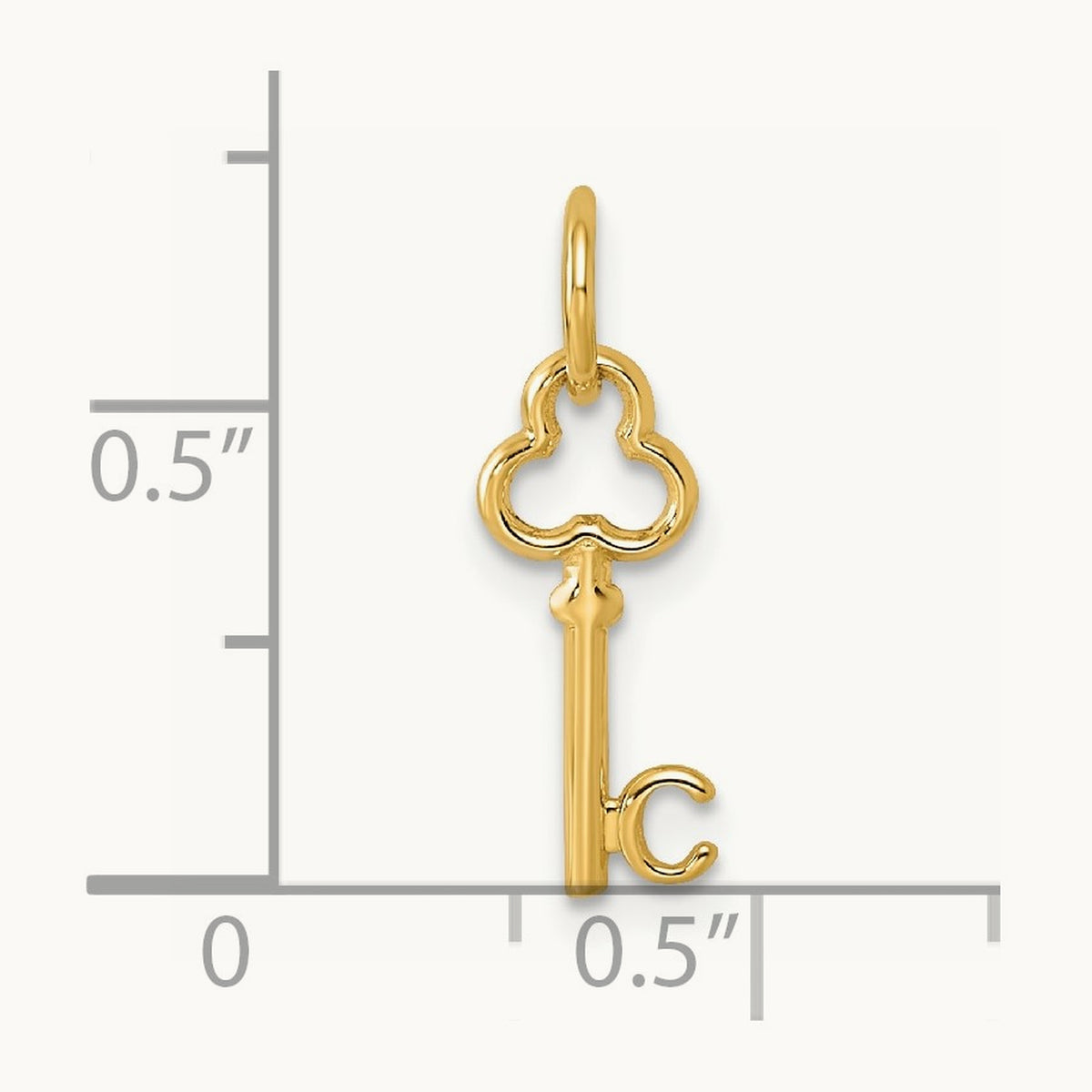 Key Initial Charm — 14K Yellow Gold, C