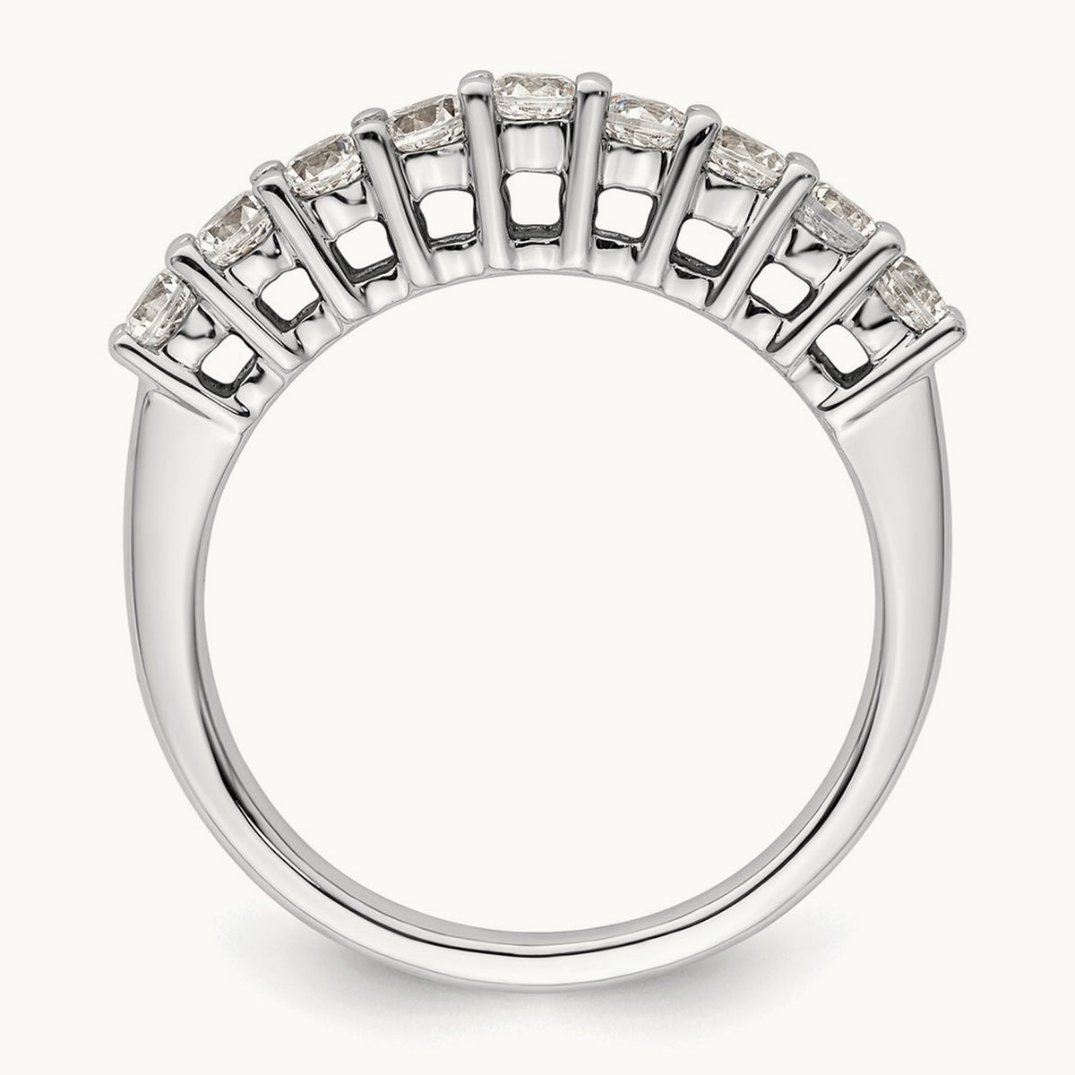 9-Stone Diamond Band, 14K White Gold