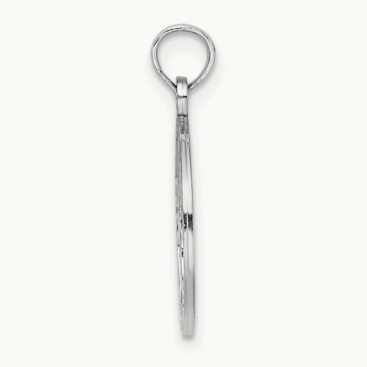 Small Tree of Life In Round Frame Charm — 14K White Gold