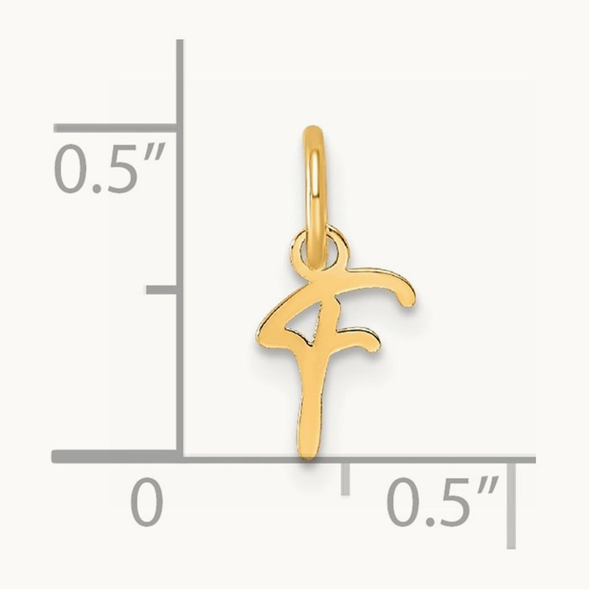 Uppercase Initial Charm — 14K Yellow Gold, F