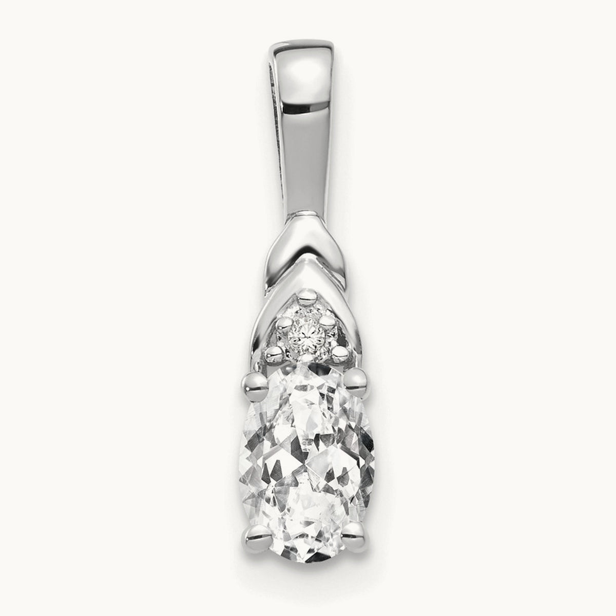 Topaz and Diamond Pendant — 14K White Gold