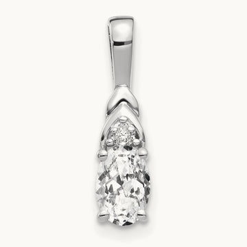 Topaz and Diamond Pendant — 14K White Gold
