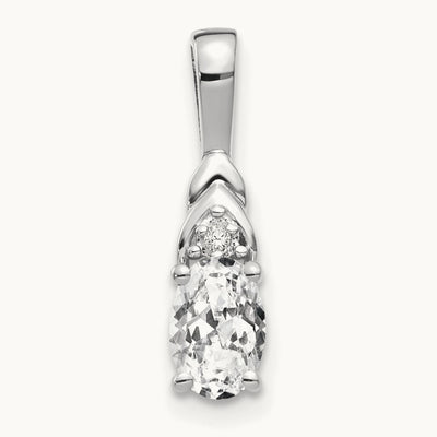 Topaz and Diamond Pendant — 14K White Gold