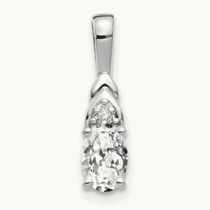 Topaz and Diamond Pendant — 14K White Gold
