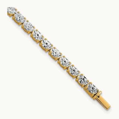 Oval Tennis Bracelet, 9.75 ct tw Lab-Grown Diamond — 14K Yellow Gold