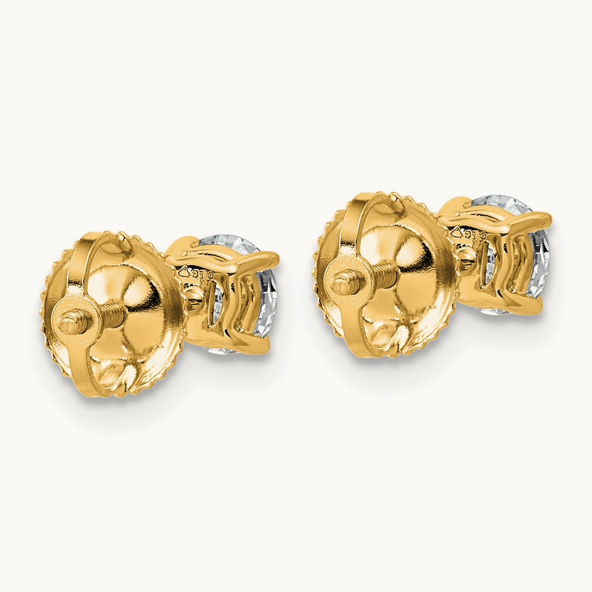 Lightweight Screwback Earrings, 0.25-4.00 ct tw Lab-Grown Diamond — 5/8 ct, 14K Yellow Gold
