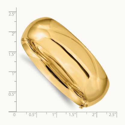 13/16 High Polished Hinged Bangle Bracelet, 14K