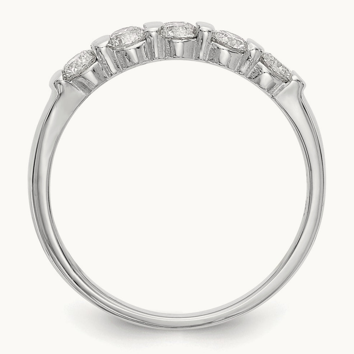 5-Stone Diamond Band, 14K White Gold