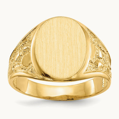 Open Back Mens Signet Ring — photo set