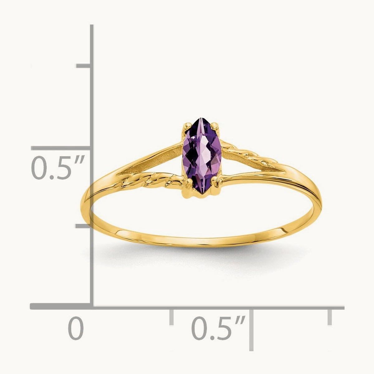 Amethyst Birthstone Ring, 14K