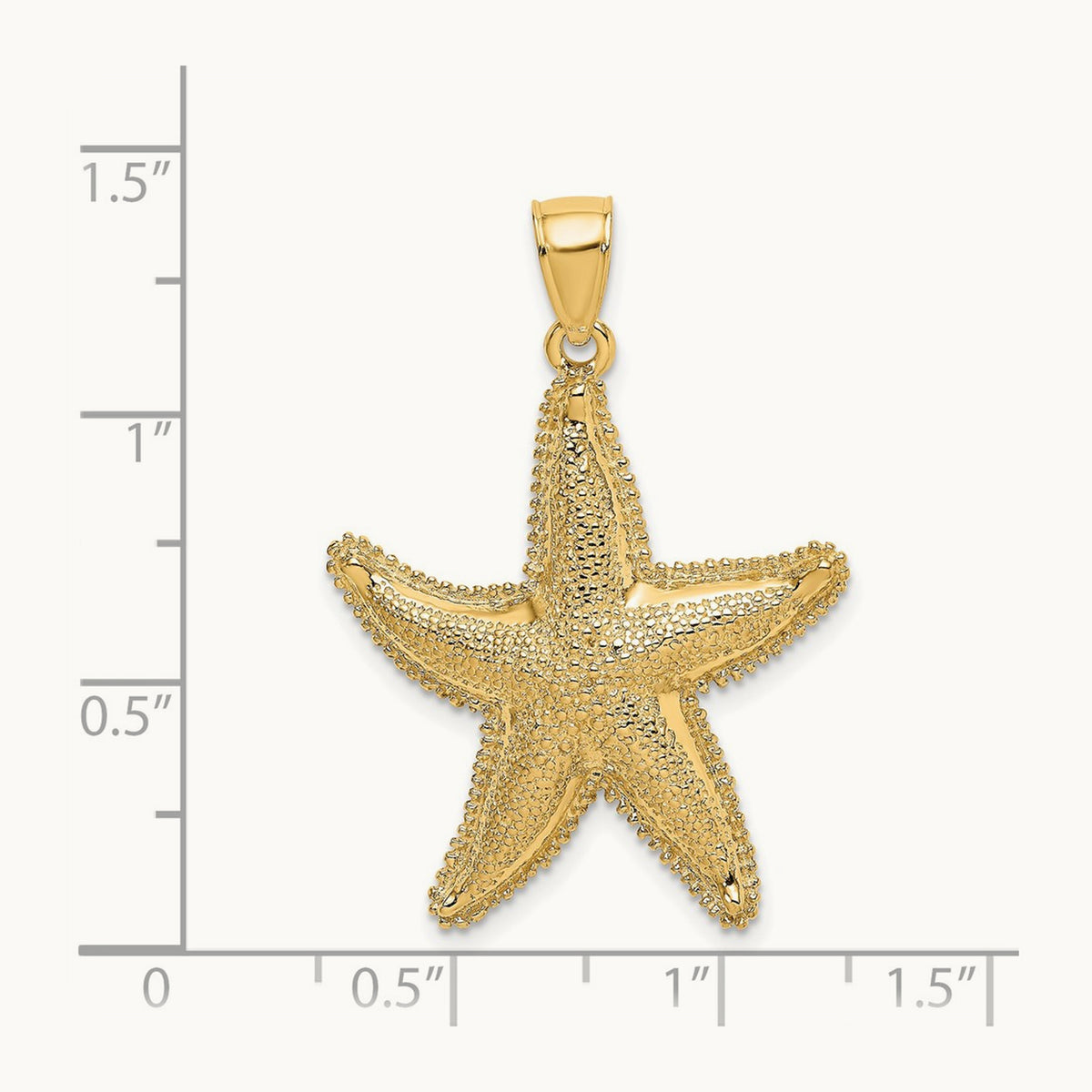 Textured Starfish Charm — 43mm