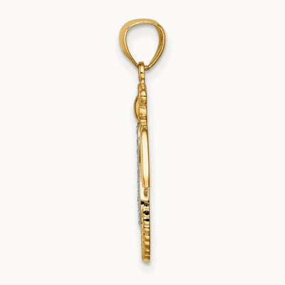 W/Rhodium Infinity Angel Pendant, 14K