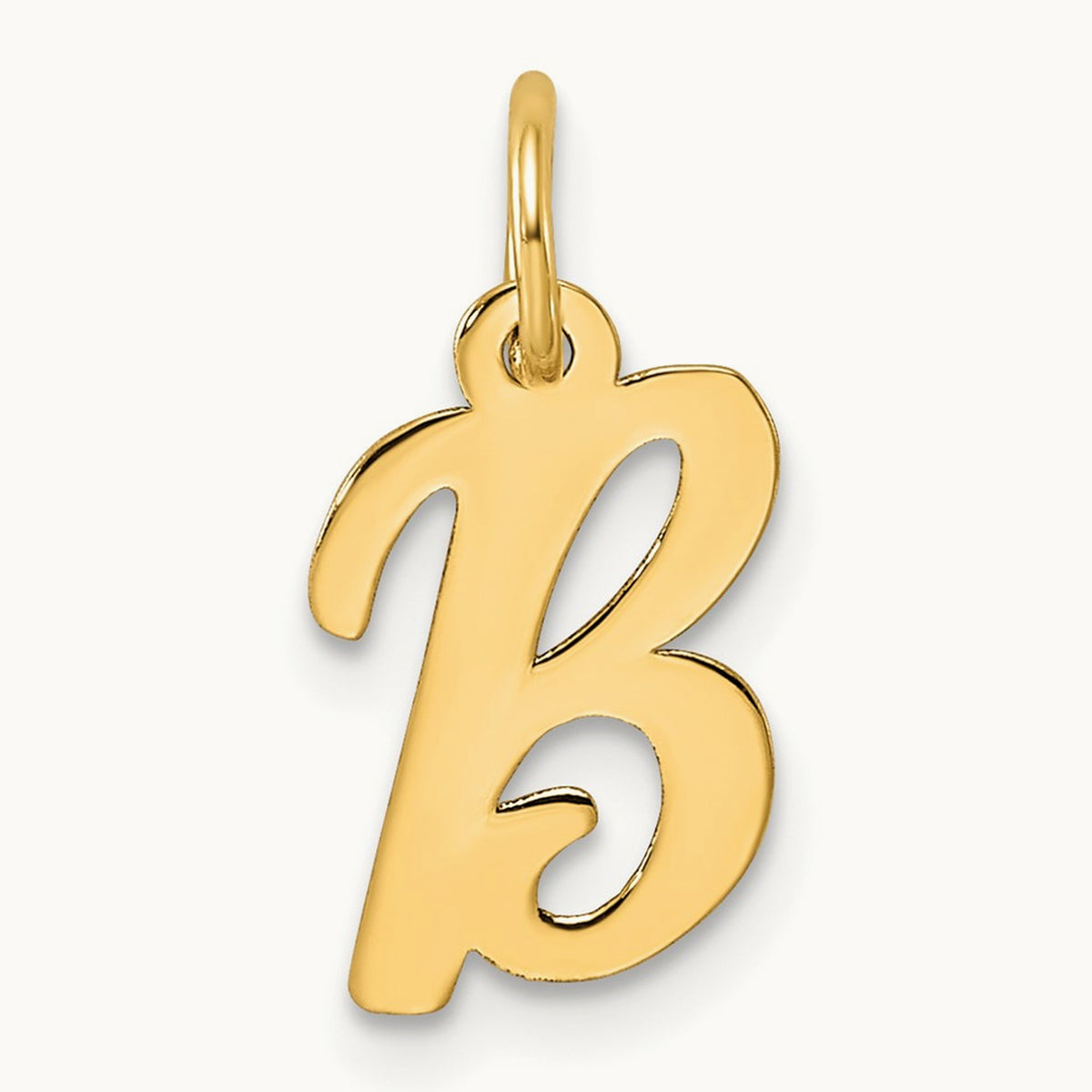 Small Script Letter B Initial Charm, 14K