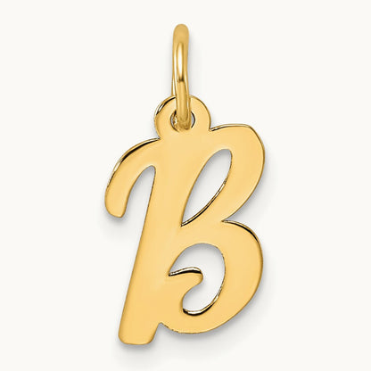 Small Script Letter B Initial Charm, 14K