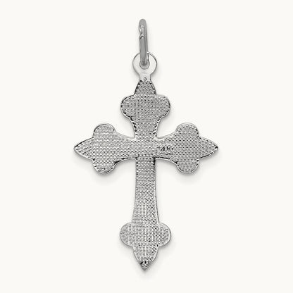 Cross Pendant, 14K White Gold