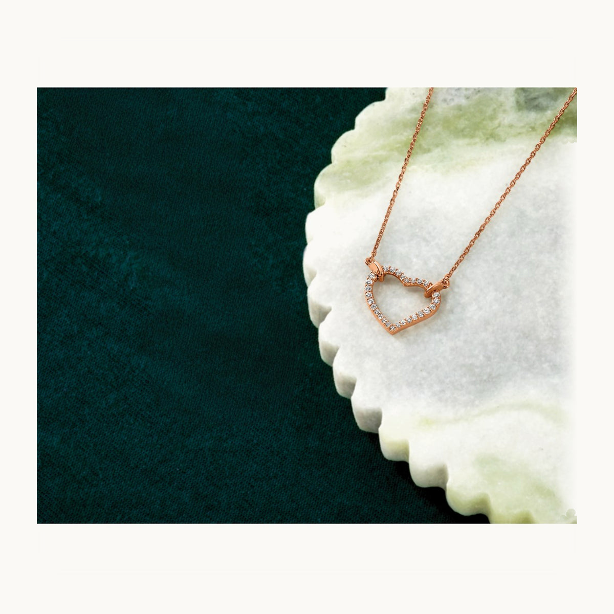 Heart Necklace, 0.20 ct tw Lab-Grown Diamond — 14K Rose Gold