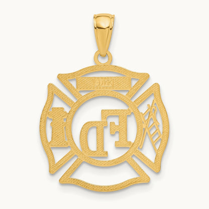 FD MEMBER in Shield Pendant — 14K Yellow Gold