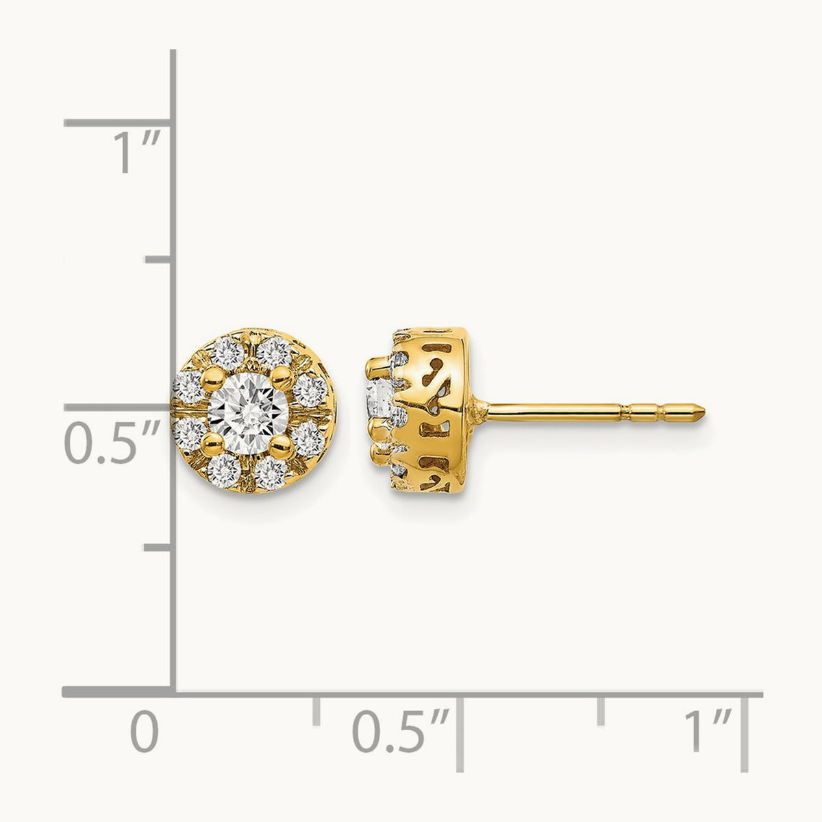 Diamond Semi-mount Stud Earrings, 14K