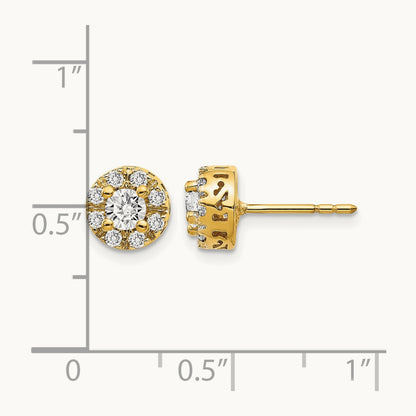Diamond Semi-mount Stud Earrings, 14K