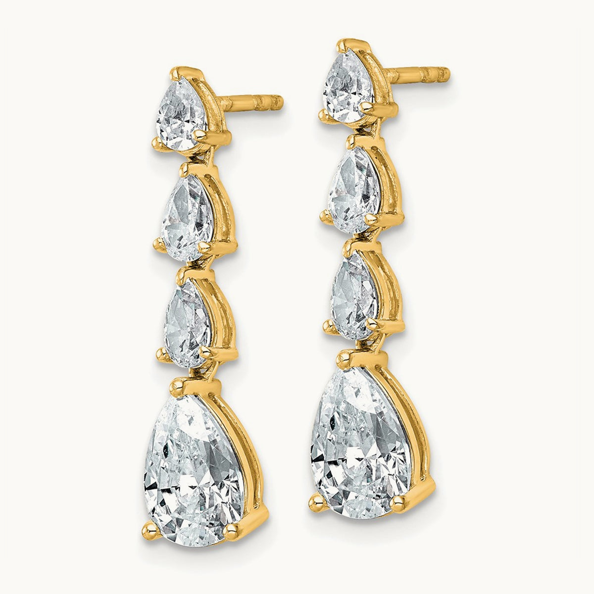 Fashion Dangle Post Earrings, 3.00 ct tw Lab-Grown Diamond — 14K Yellow Gold