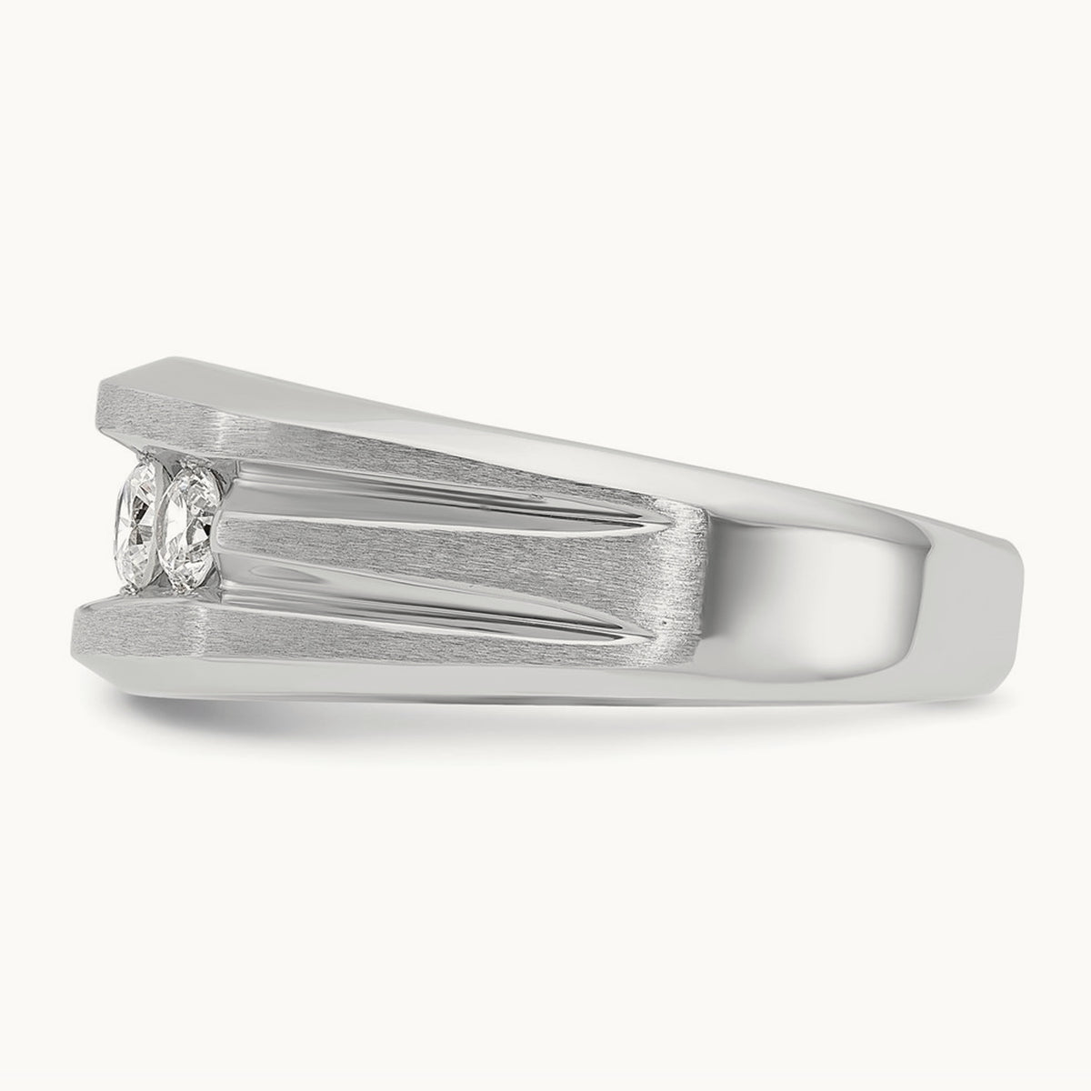 IBGoodman Men's Polished & Satin 5-Stone Diamond Ring, 14K White Gold