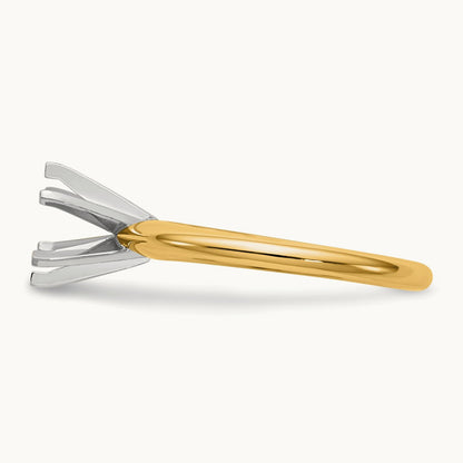 1.5ct. Heavy-Weight Half-Round 6-Prong Mounting, 14K Two-tone