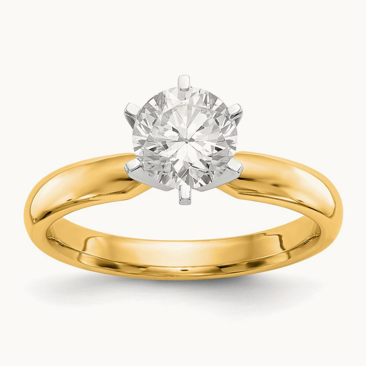 1/3ct. Medium-Wt Comfort-Fit 6-Prong Ring Mounting, 14K Two-tone