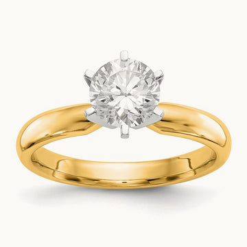 1.5ct. Medium-Wt Comfort-Fit 6-Prong Ring Mounting, 14K Two-tone