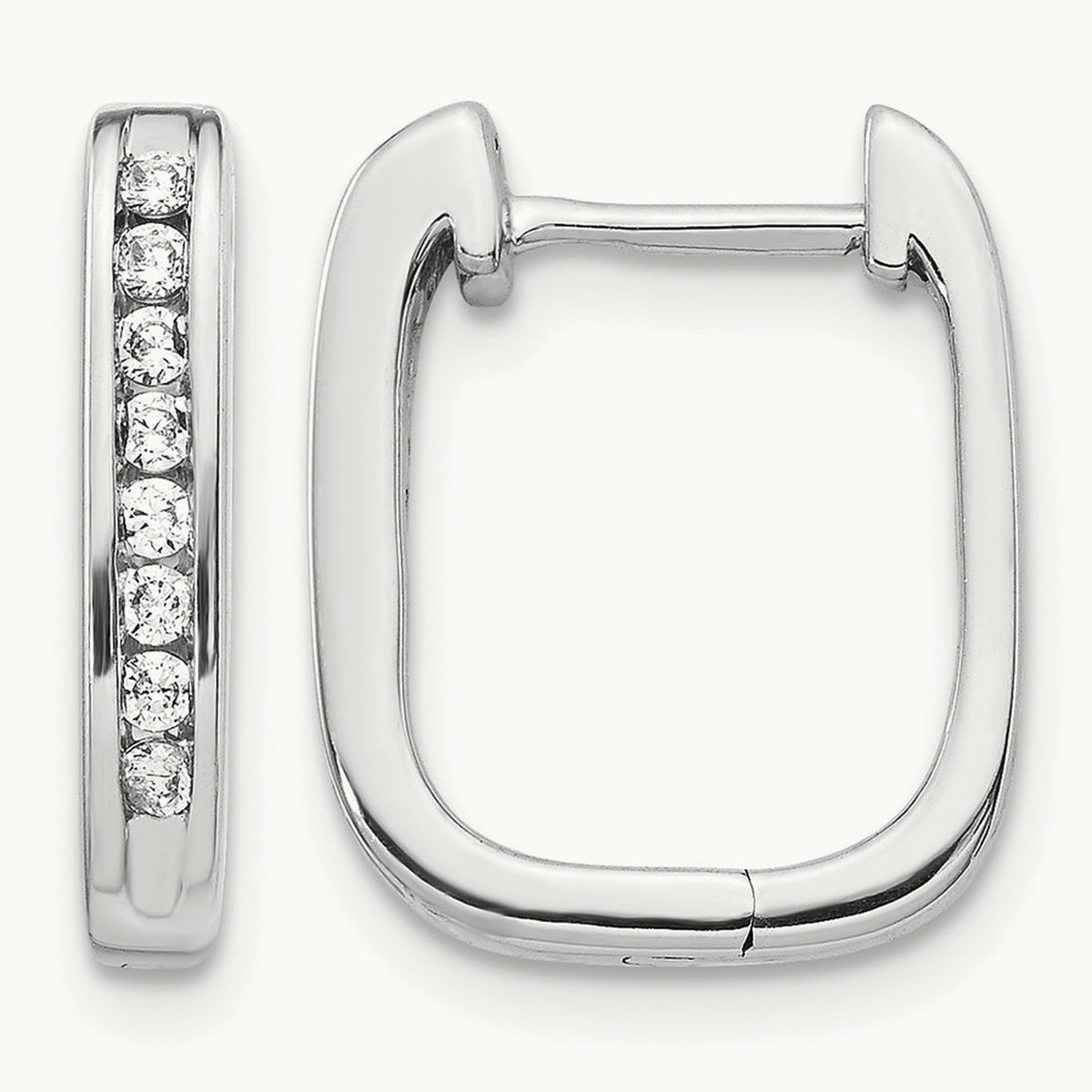 Diamond Complete Hinged Hoop Earrings — photo set