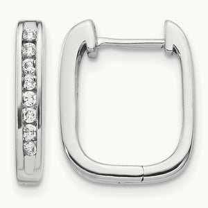 Diamond Complete Hinged Hoop Earrings — photo set