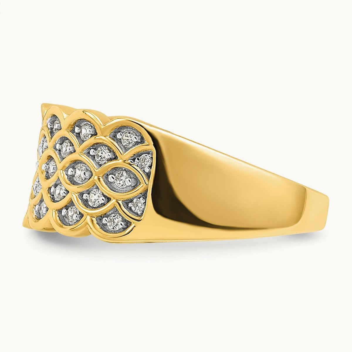 Complete Pave Diamond Wedding Band — photo set