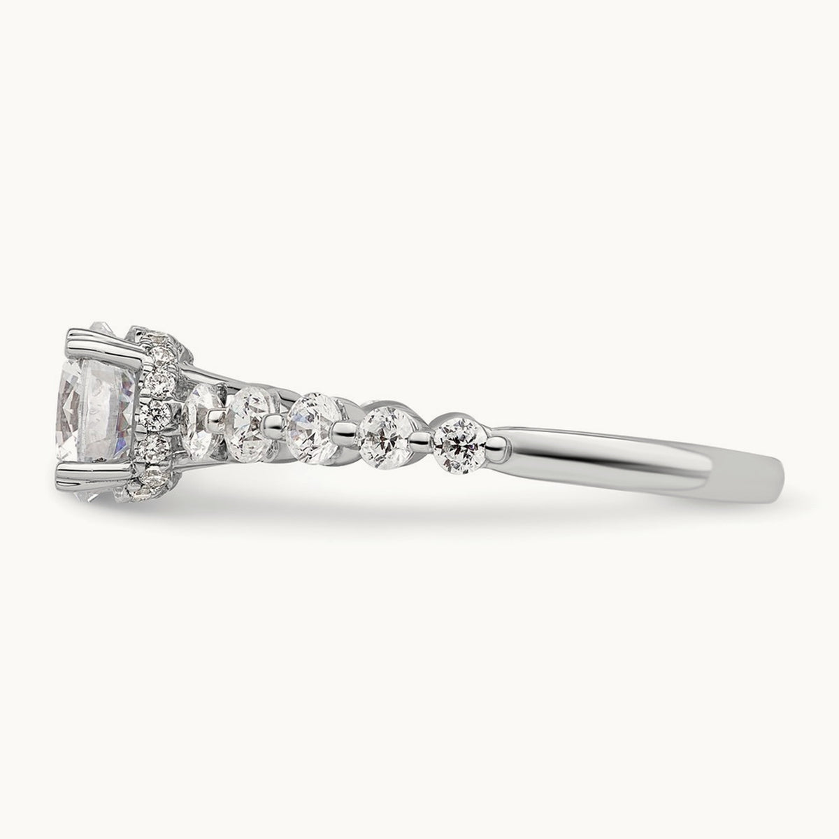 Round Semi-Mount Solitaire Engagement Ring, 0.75 ct tw Lab-Grown Diamond