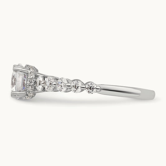 Round Semi-Mount Solitaire Engagement Ring, 0.75 ct tw Lab-Grown Diamond