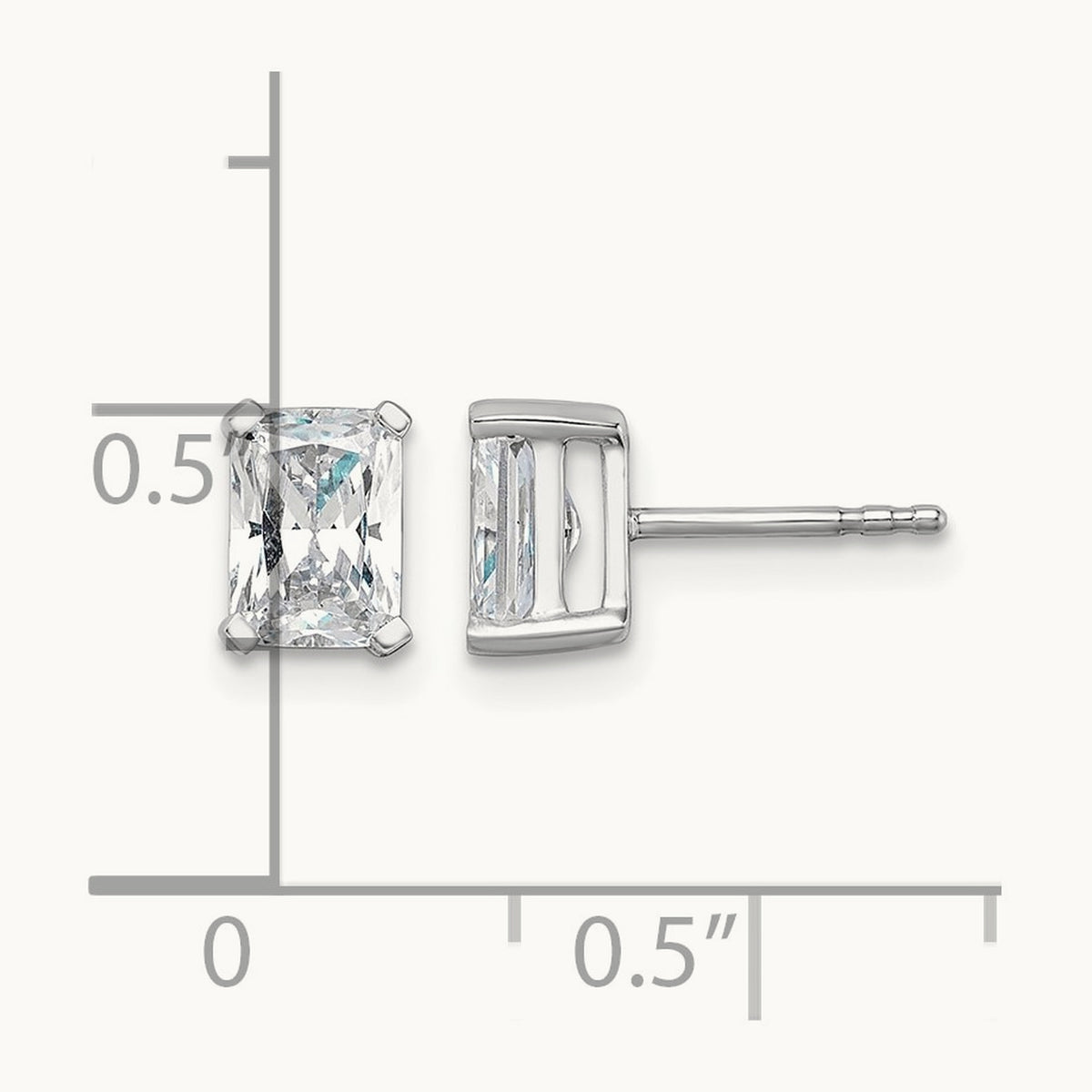 Radiant Four-Prong Stud Earrings, 0.50-6.00 ct tw Lab-Grown Diamond — 1 1/2 ct, 14K White Gold