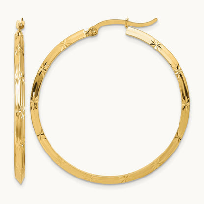 Polished Diamond-Cut Hoop Earrings — 39.75mm
