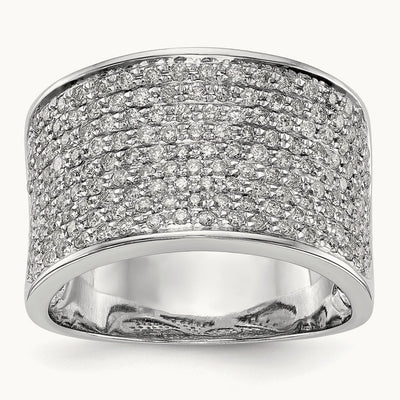 Micro Pave Diamond Band, 14K White Gold