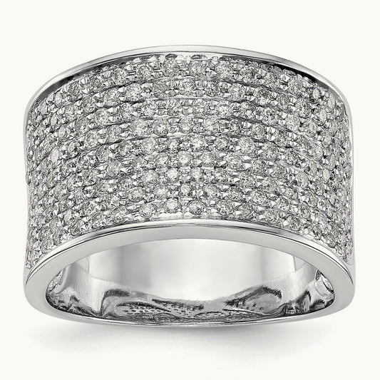 Micro Pave Diamond Band, 14K White Gold