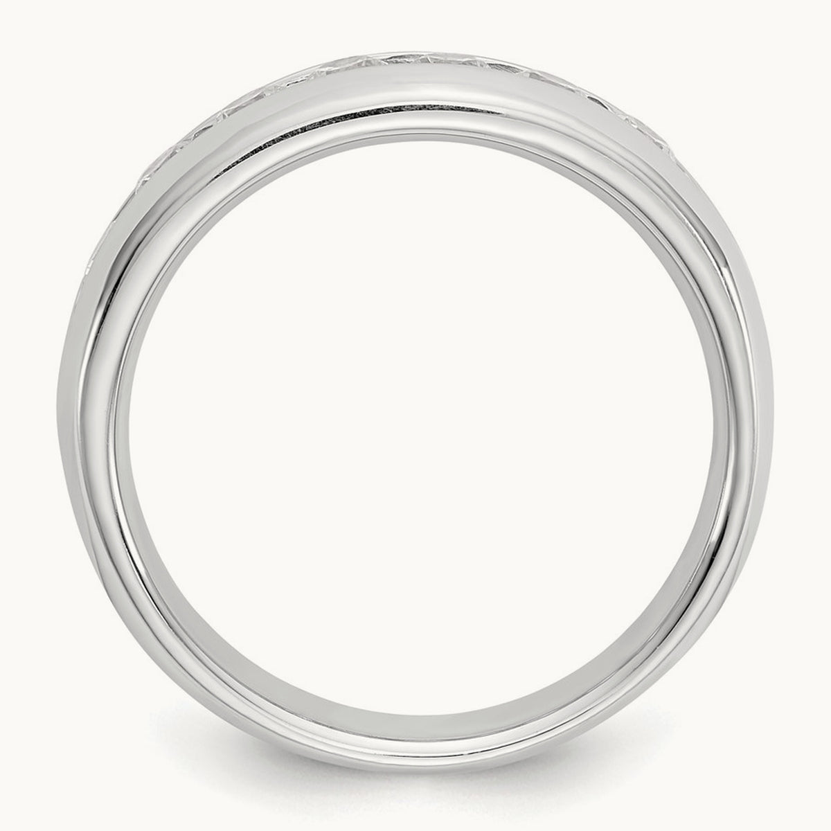 5-Stone Diamond Channel Band, 14K White Gold