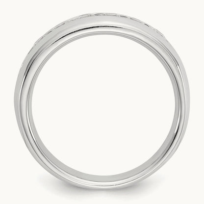 5-Stone Diamond Channel Band, 14K White Gold