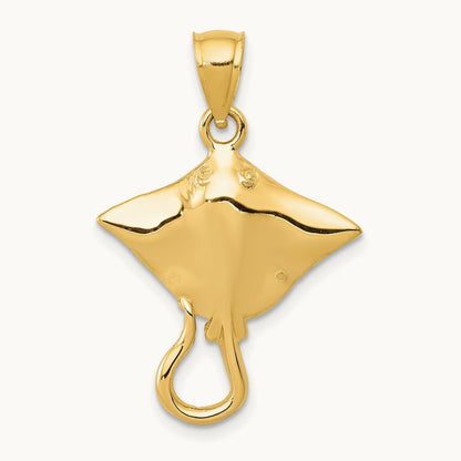 Stingray Pendant, 14K