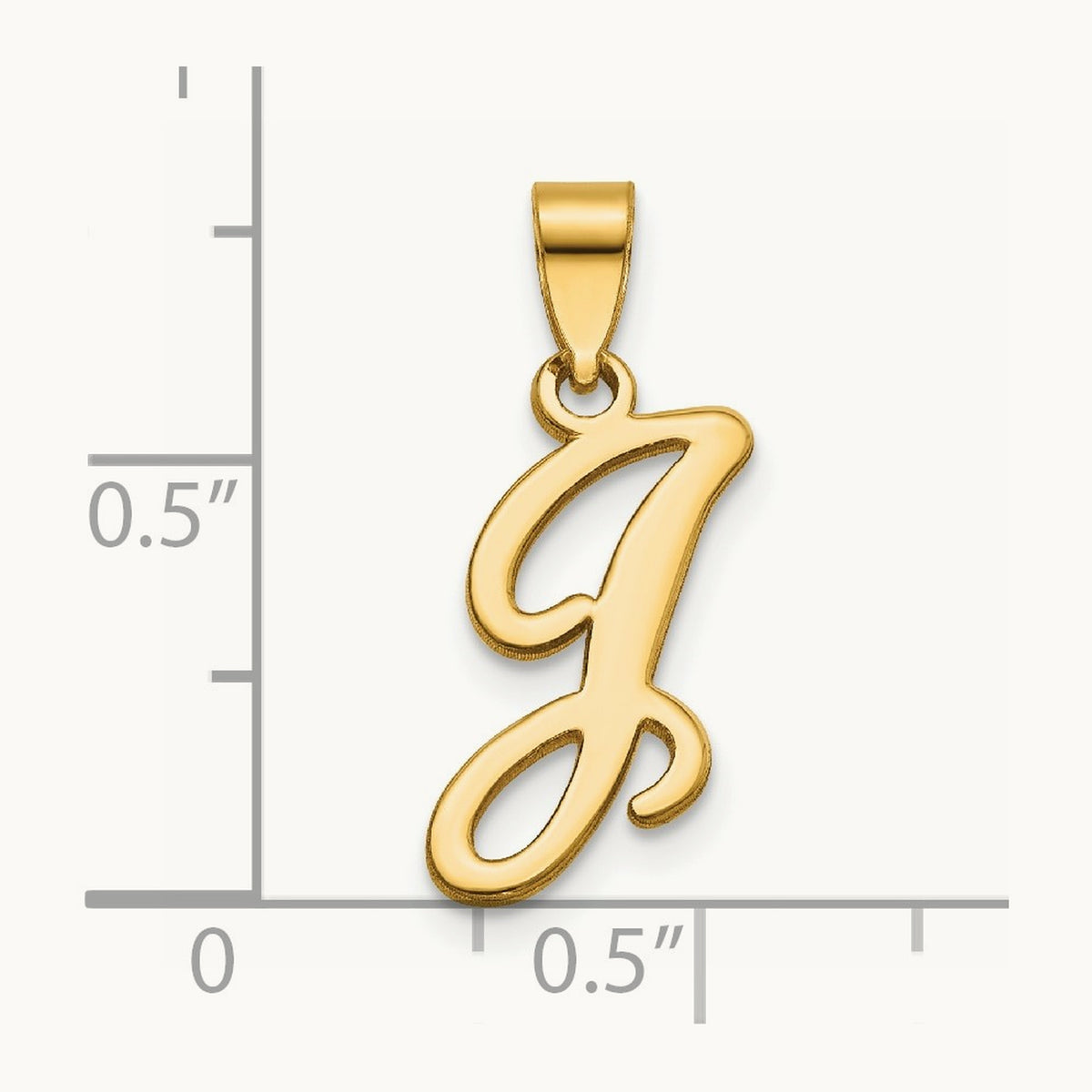 Script Letter J Initial Pendant, 14K Yellow Gold