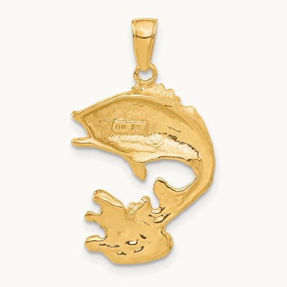 Polished Open-Backed Bass Fish Pendant — photo set