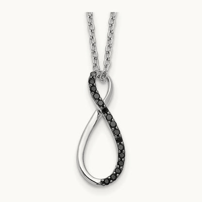 Black Diamond 18 inch Necklace, 14K White Gold