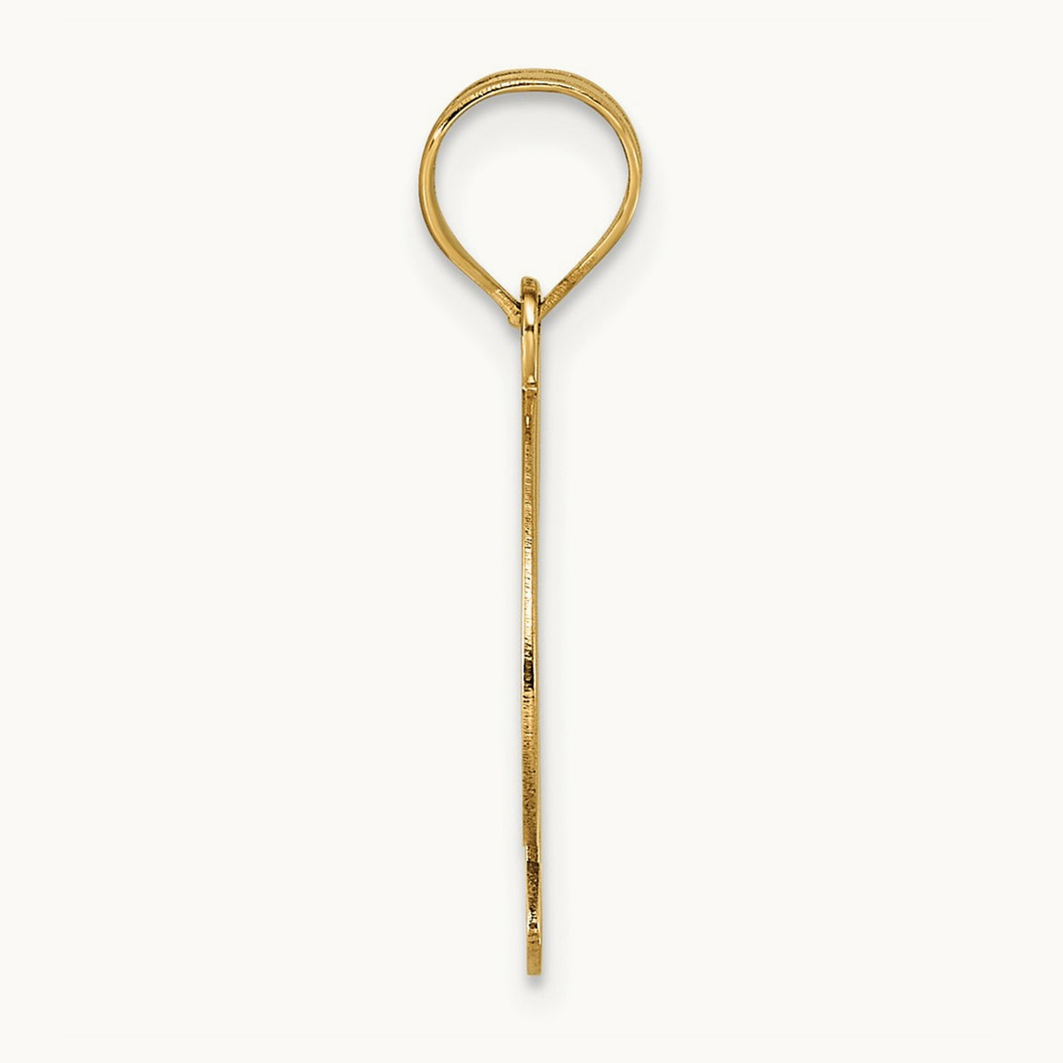 Polished Script Initial Pendant — 14K Yellow Gold, G