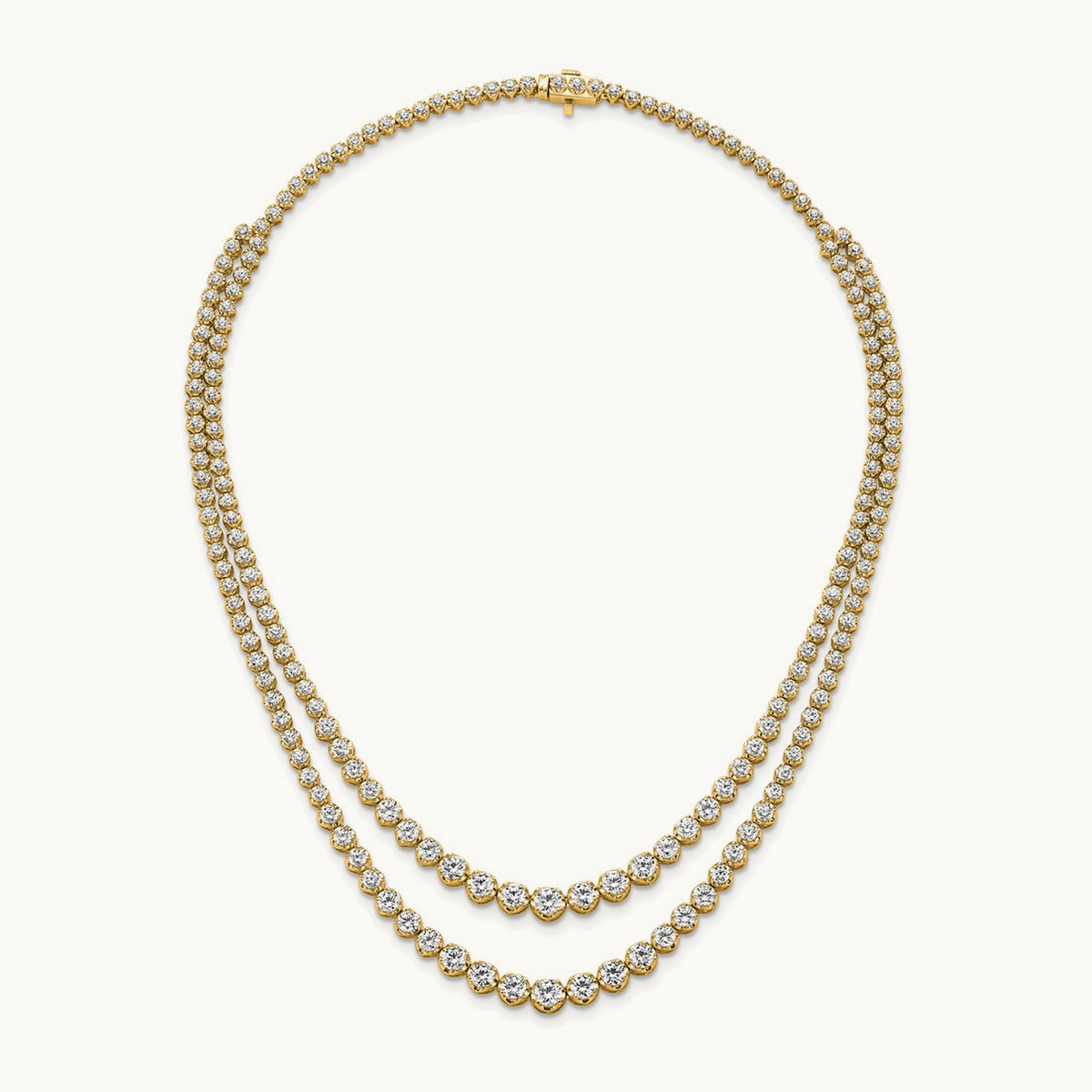 Graduated Layered Tennis Necklace, 14.50 ct tw Lab-Grown Diamond