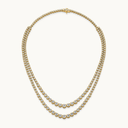 Graduated Layered Tennis Necklace, 14.50 ct tw Lab-Grown Diamond