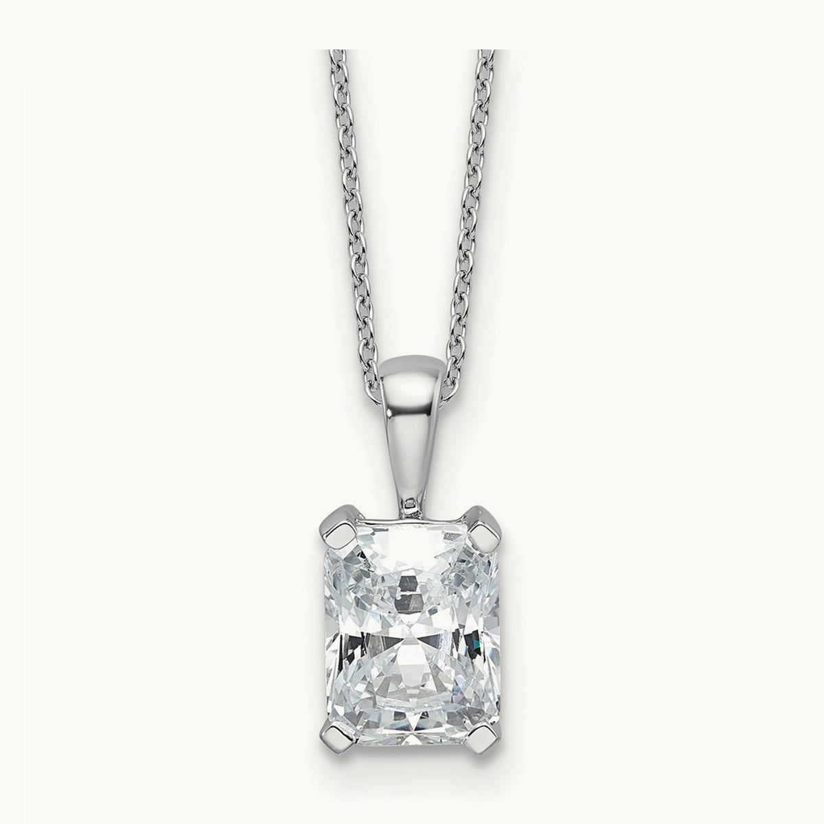 Radiant Pendant Necklace, 0.50-2.00 ct tw Lab-Grown Diamond — 2 ct, 14K White Gold