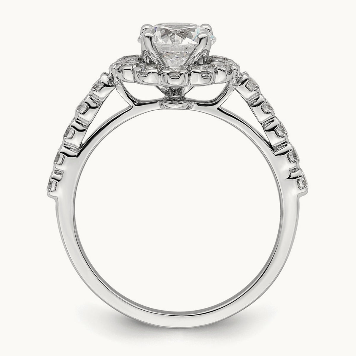 Round Halo Semi-Mount Engagement Ring, 0.75 ct tw